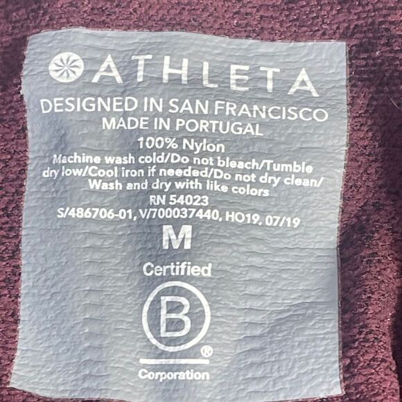 Athleta Speedlight Maroon Heather Fitted Tee Sz M - Picture 6 of 7